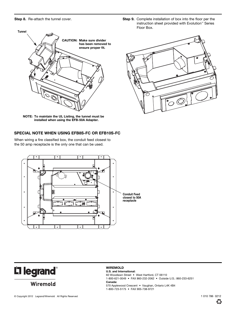 Legrand Evolution Series Floor Box 50A Adapter Kit User Manual | Page 4 / 4