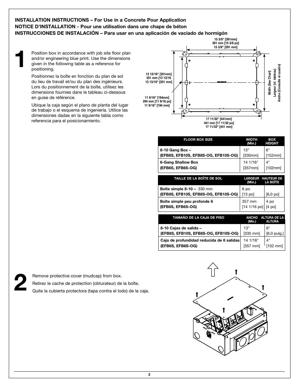 Legrand EFB10S-OG User Manual | Page 2 / 16