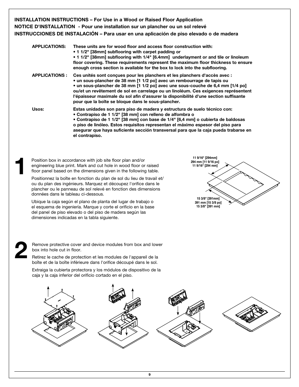 Legrand EFB10S-OG User Manual | Page 9 / 16