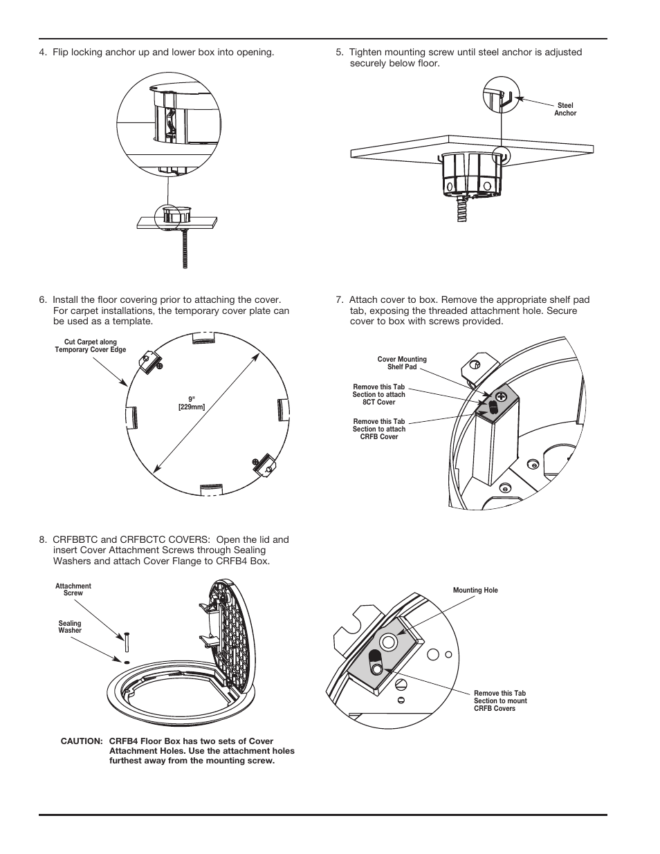 Legrand CRFB Series Floor Box User Manual | Page 2 / 4