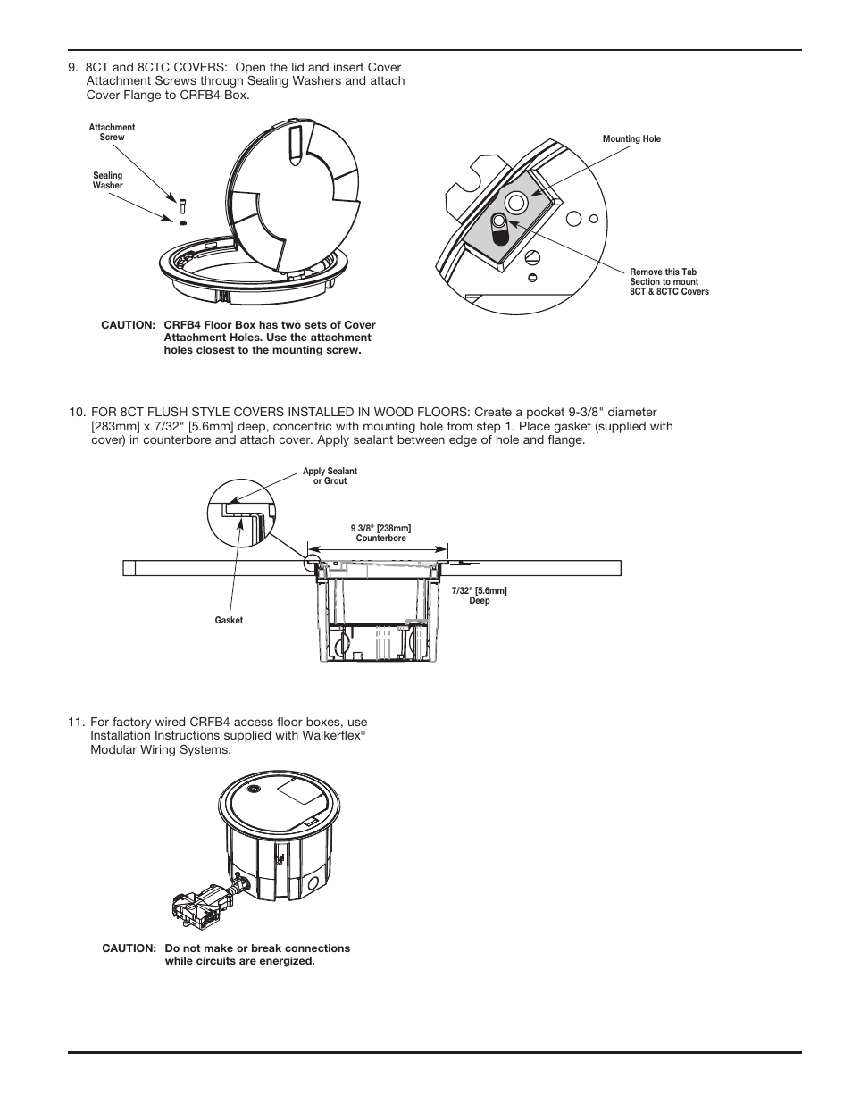 Legrand CRFB Series Floor Box User Manual | Page 3 / 4