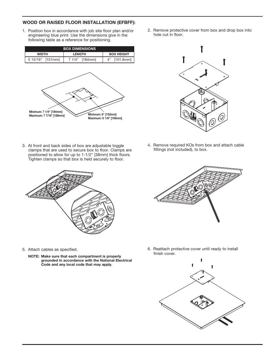 Legrand EFBFF User Manual | Page 3 / 4