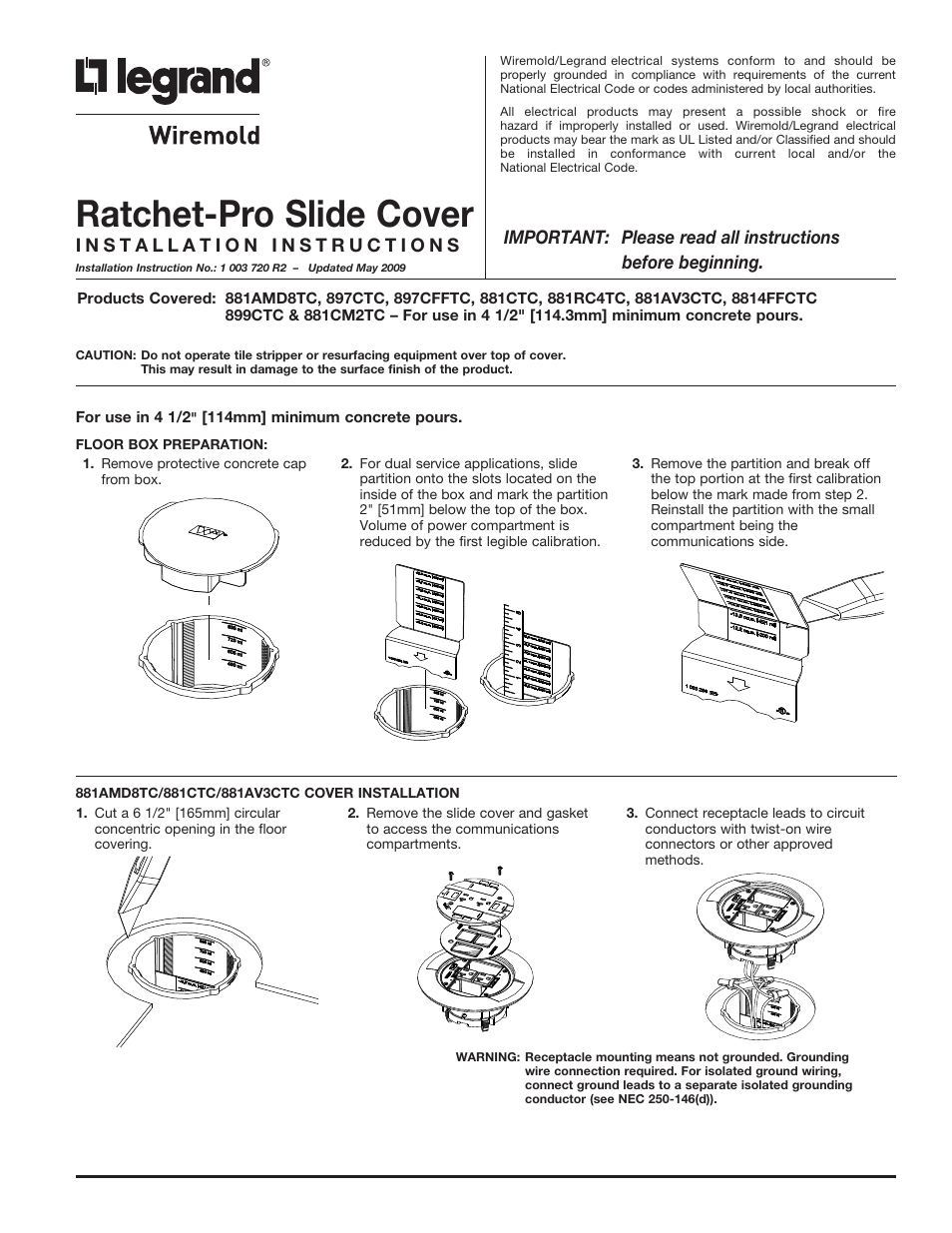 Legrand 881AMD8TC User Manual | 8 pages