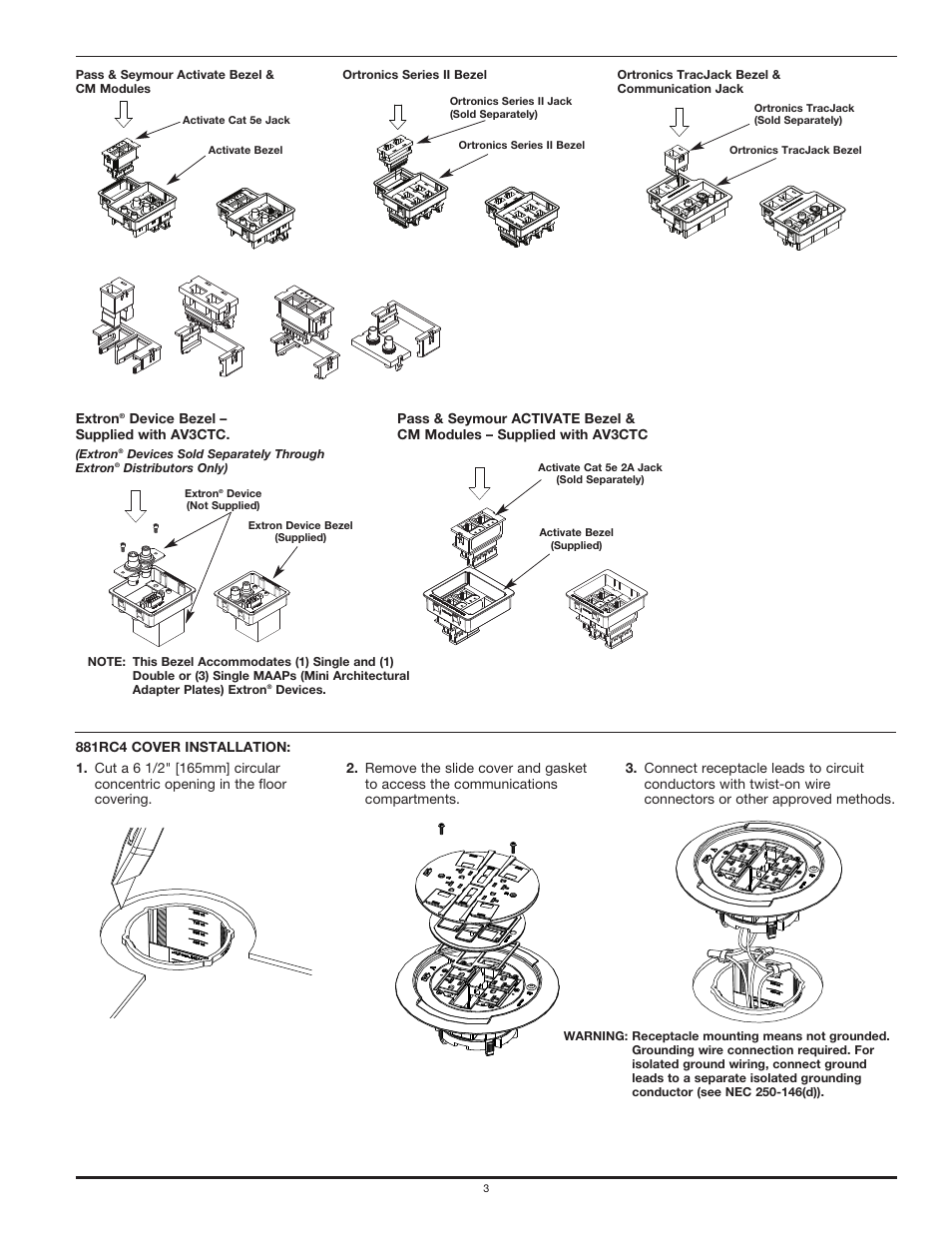 Legrand 881AMD8TC User Manual | Page 3 / 8