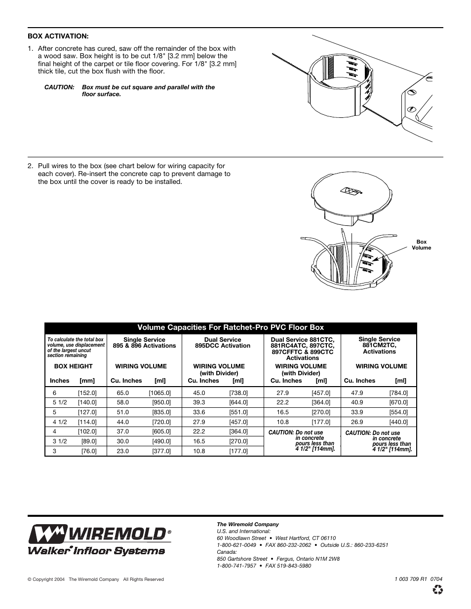 Legrand 881 Series Ratchet-Pro Multi-Service Round Floor Box User Manual | Page 2 / 2