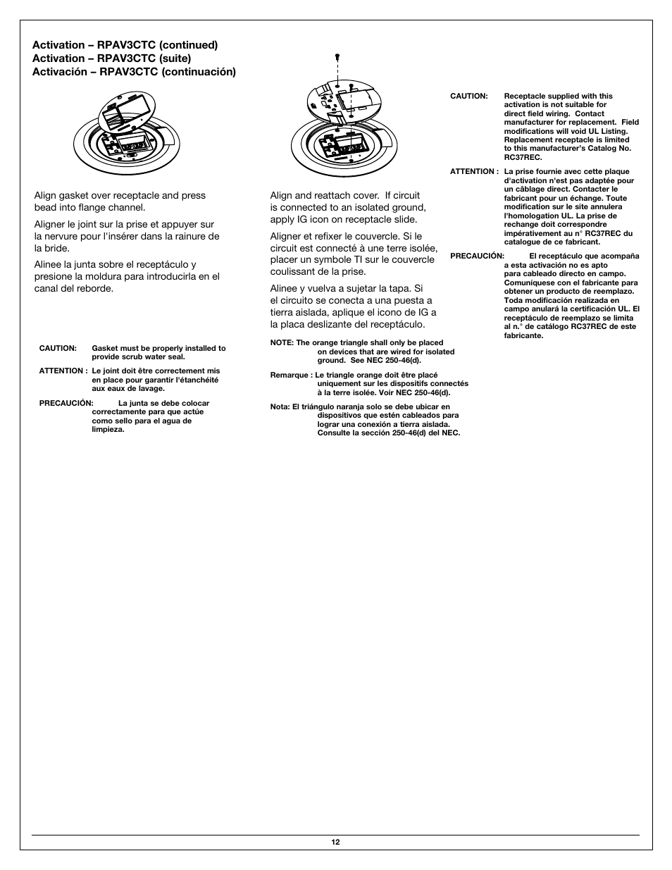 Legrand Ratchet-Pro Series Floor Boxes User Manual | Page 12 / 20