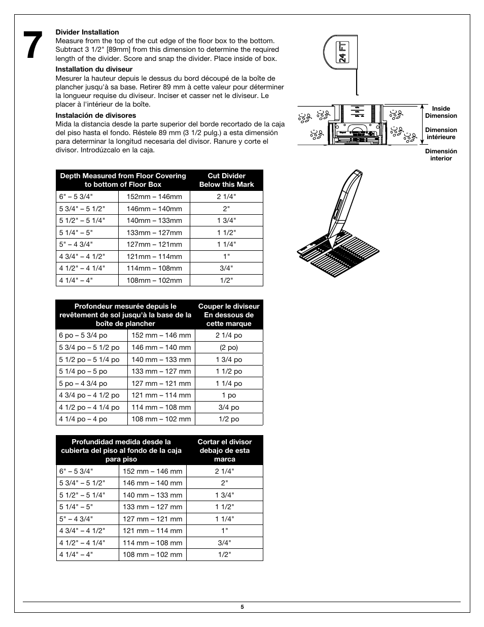 Legrand Ratchet-Pro Series Floor Boxes User Manual | Page 5 / 20