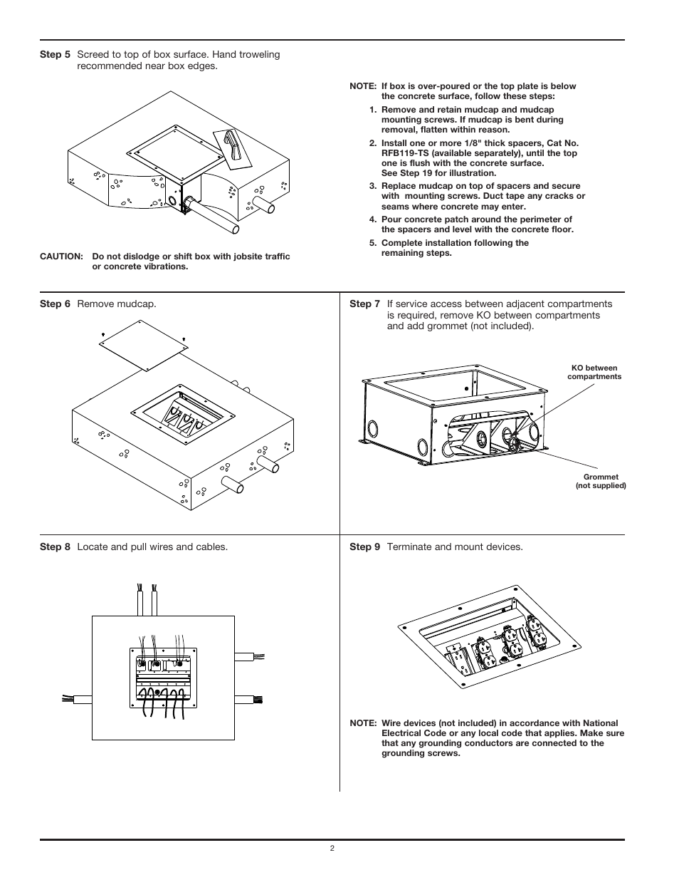 Legrand RFB9 User Manual | Page 2 / 8