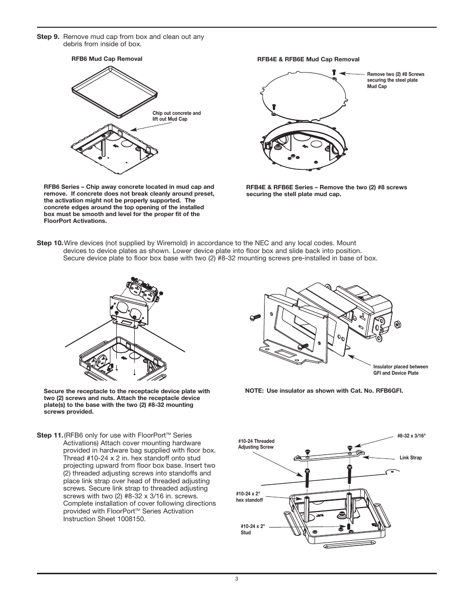 Legrand RFB Series Floor Boxes User Manual | Page 3 / 6