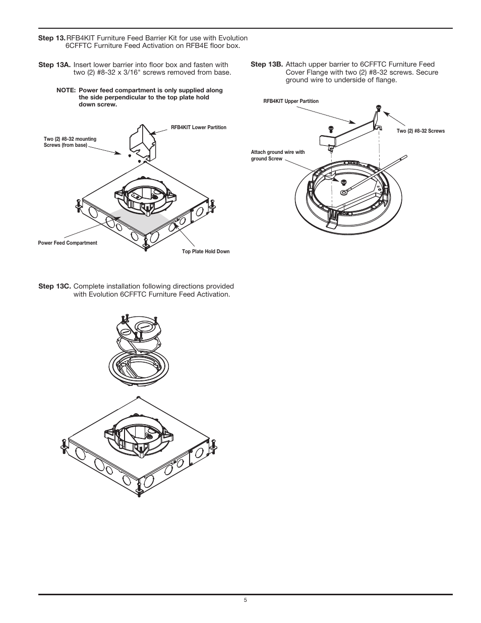 Legrand RFB Series Floor Boxes User Manual | Page 5 / 6