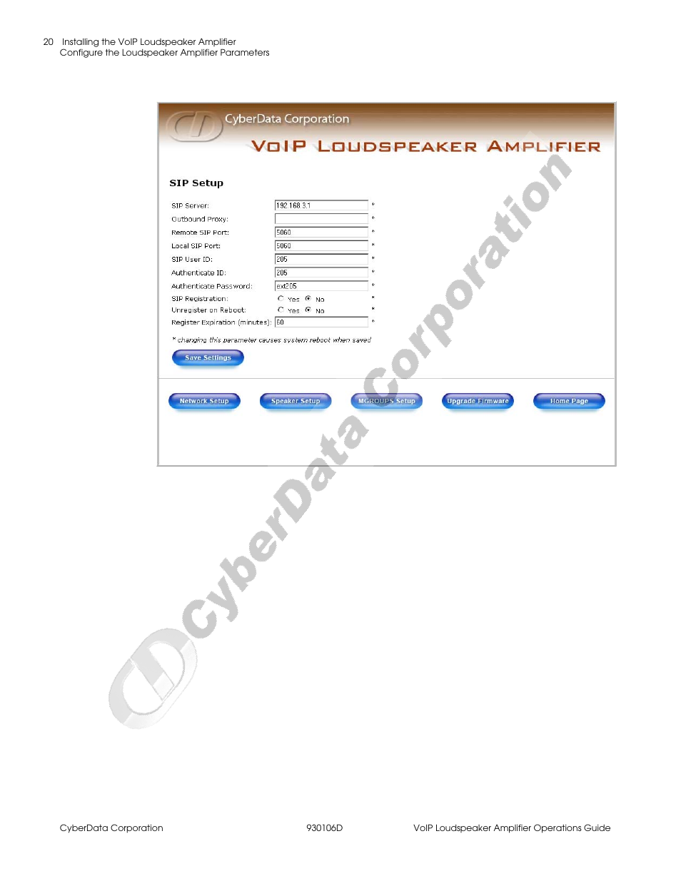 CyberData Part #010861 930106D User Manual | Page 26 / 44