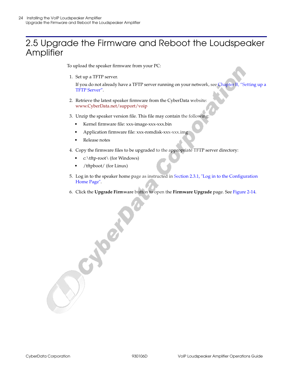 CyberData Part #010861 930106D User Manual | Page 30 / 44
