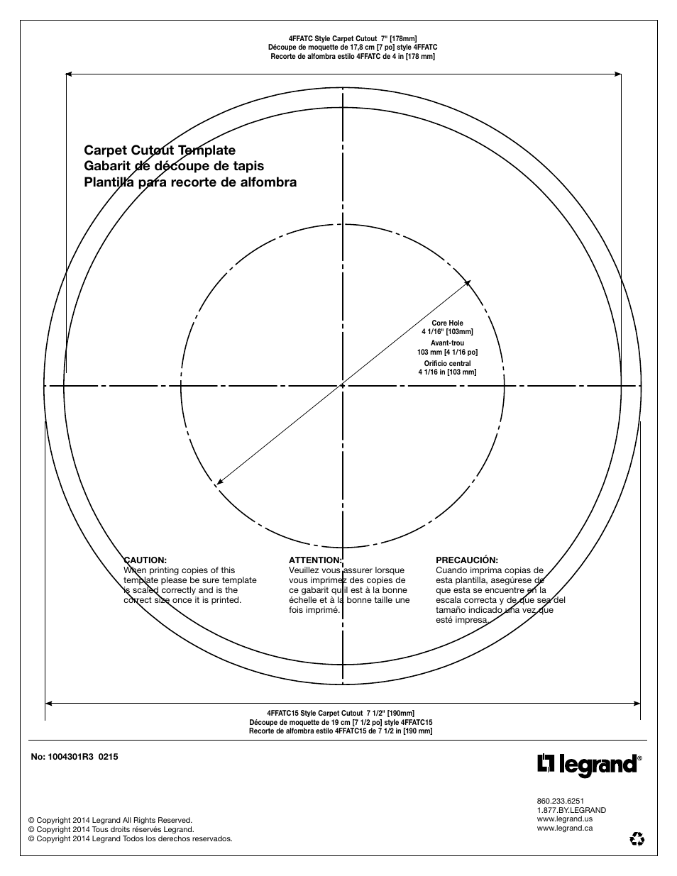 Legrand 4FFATC User Manual | Page 8 / 8