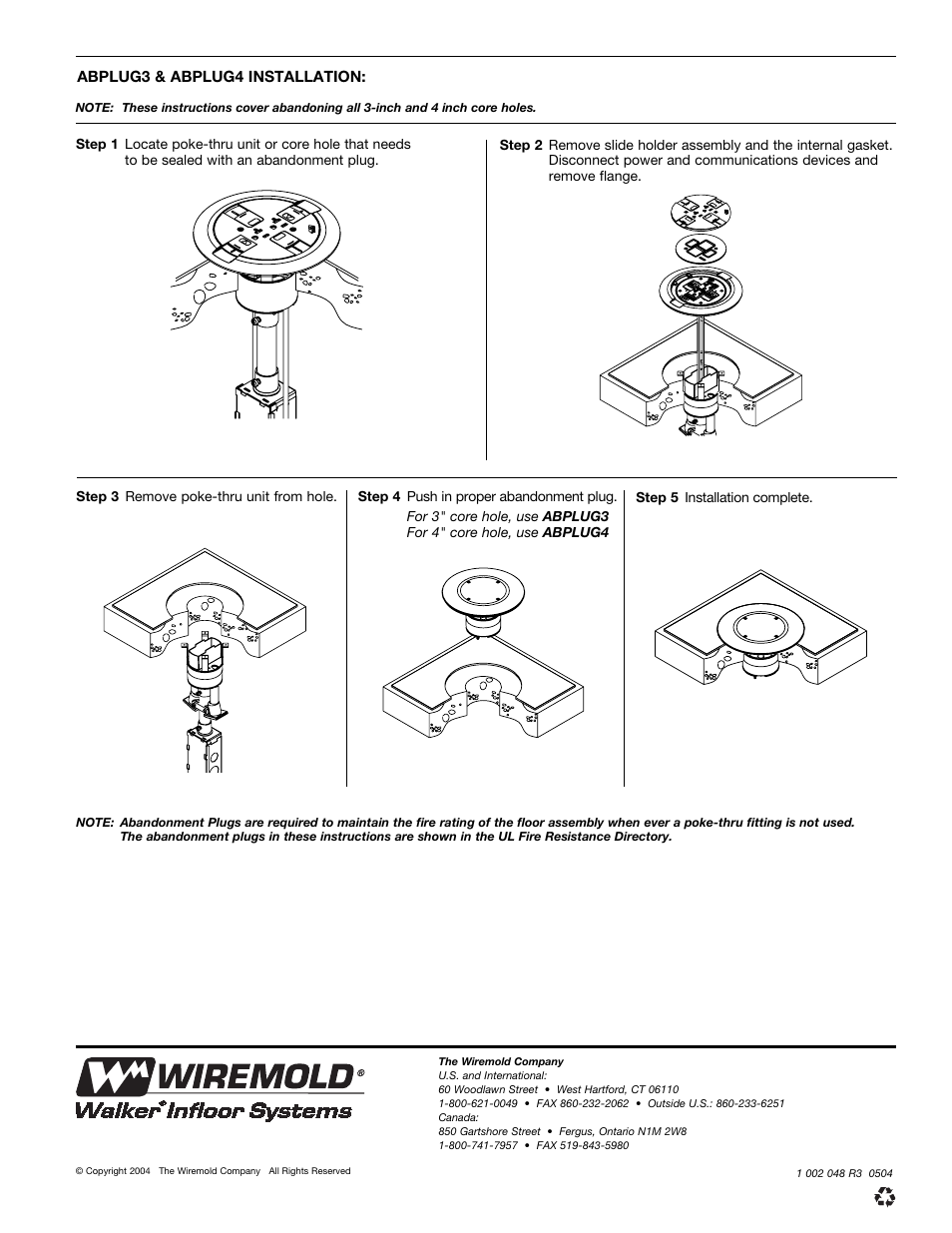 Legrand AMD8 Abandonment Plugs User Manual | Page 2 / 2