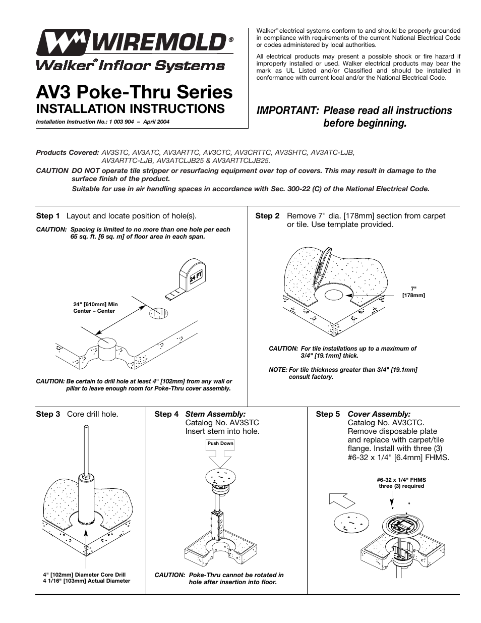 Legrand AV3 User Manual | 6 pages