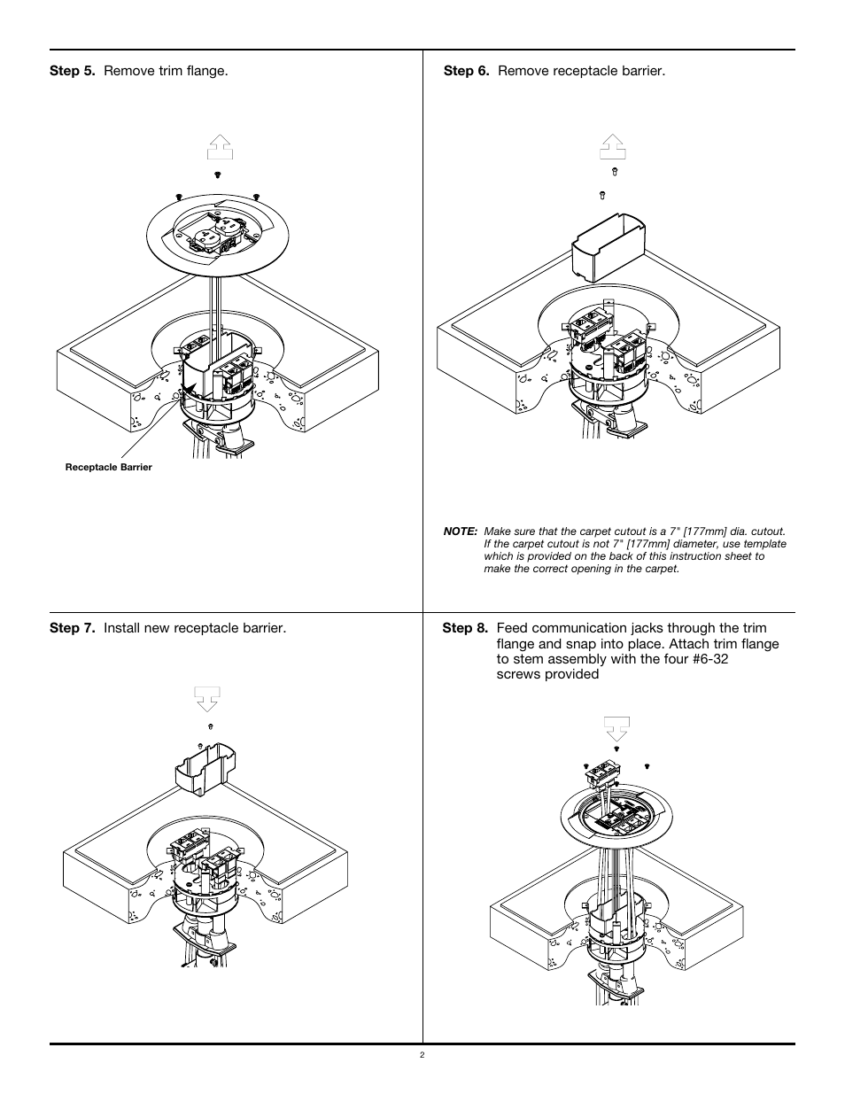 Legrand RC3 Replacement Scrub Water Cover Assembly Kit User Manual | Page 2 / 6