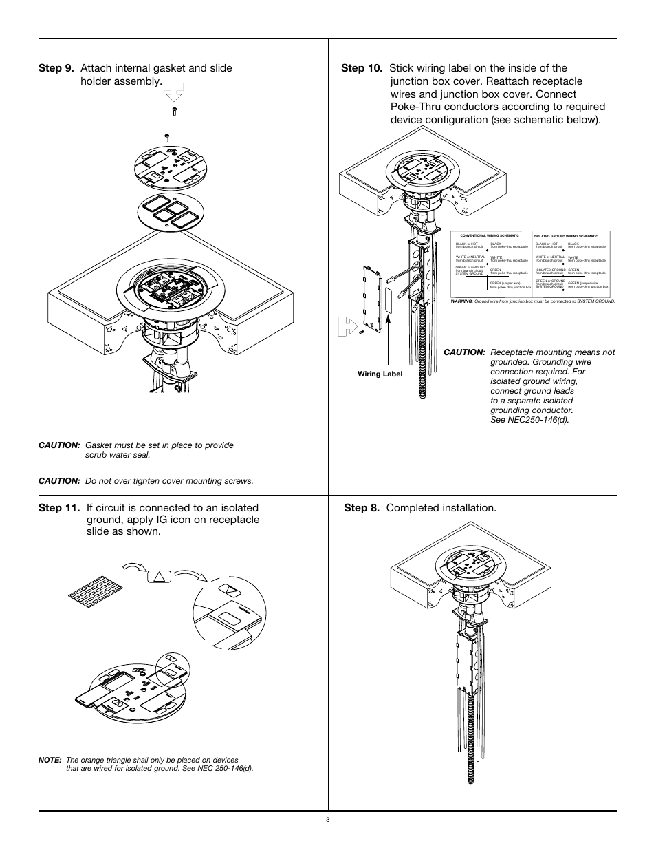 Legrand RC3 Replacement Scrub Water Cover Assembly Kit User Manual | Page 3 / 6