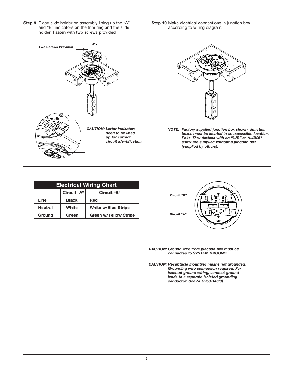 Electrical wiring chart | Legrand RC3 Receptacle Replacement User Manual | Page 5 / 6