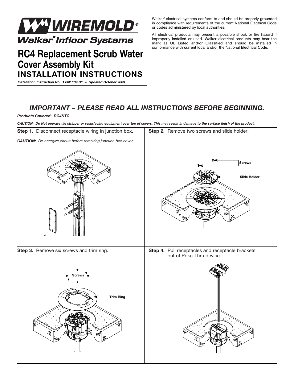 Legrand RC4KTCBK User Manual | 4 pages