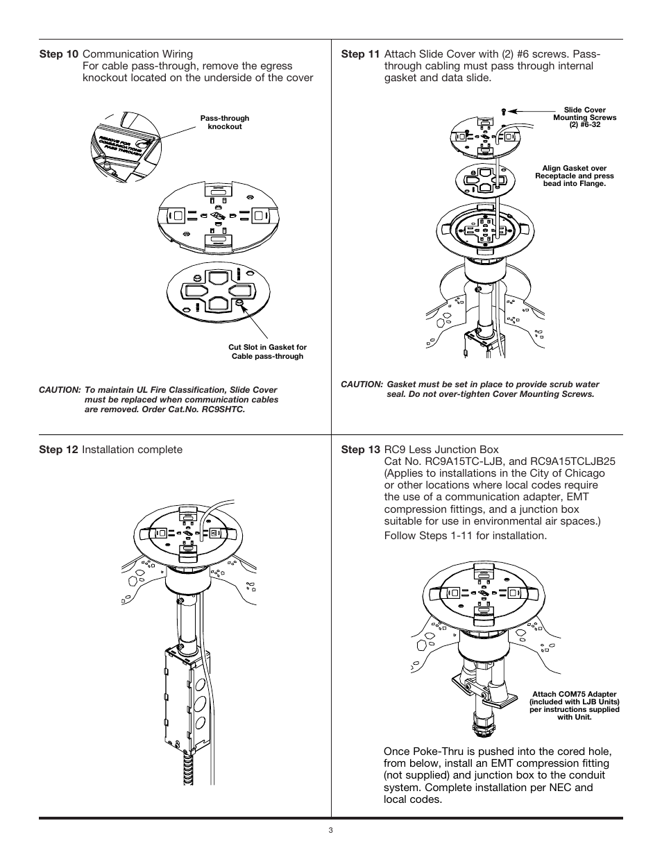 Legrand RC9 Poke-Thru Series User Manual | Page 3 / 6