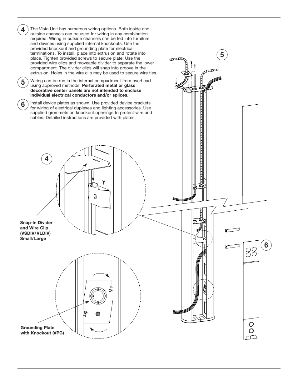 Legrand Vista Series Archtectural Columns User Manual | Page 2 / 8