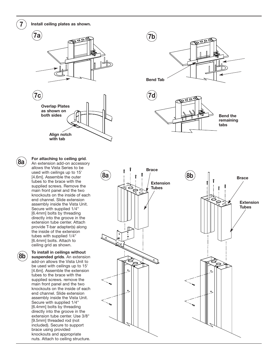 8b 8a 7a 7c, 7b 7d, 78a 8b | Legrand Vista Series Archtectural Columns User Manual | Page 3 / 8