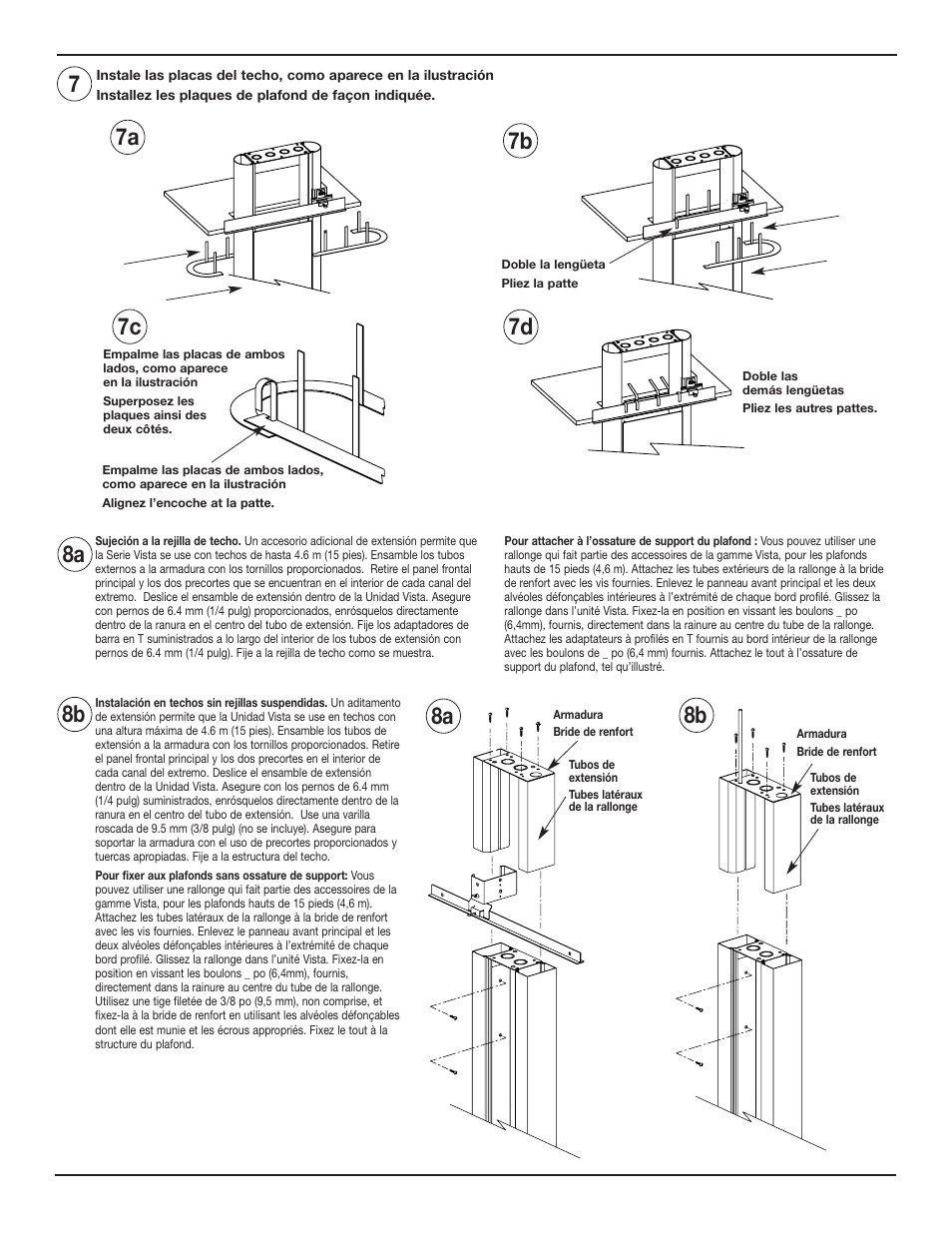 8a 8b, 7a 7c, 7b 7d | Legrand Vista Series Archtectural Columns User Manual | Page 7 / 8