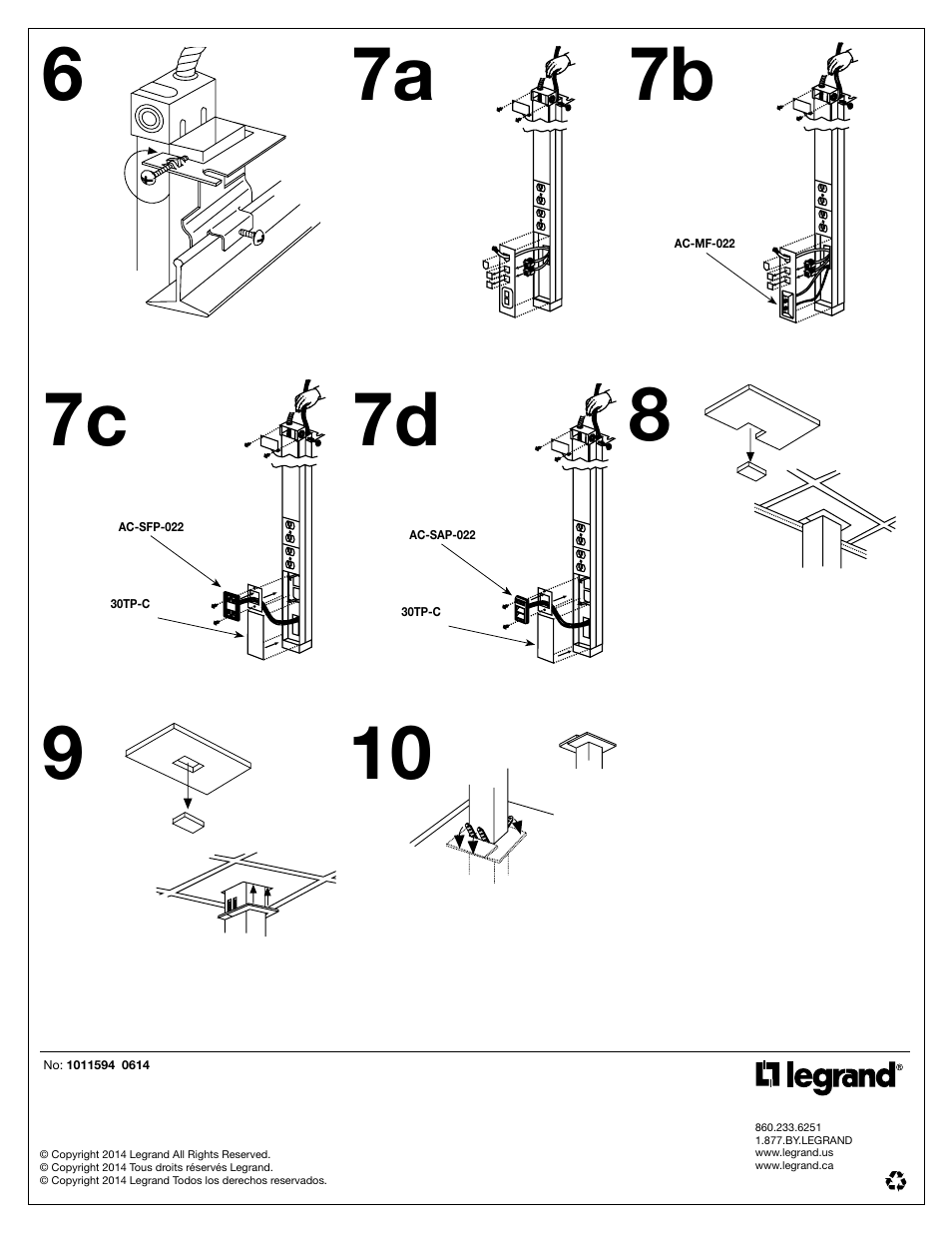 7c 7d 10, 7b 7a 6 | Legrand 30TC-4V User Manual | Page 4 / 4