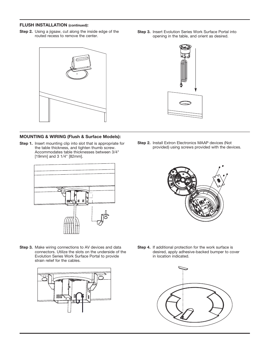 Legrand Evolution Series Work Surface Portal User Manual | Page 2 / 4