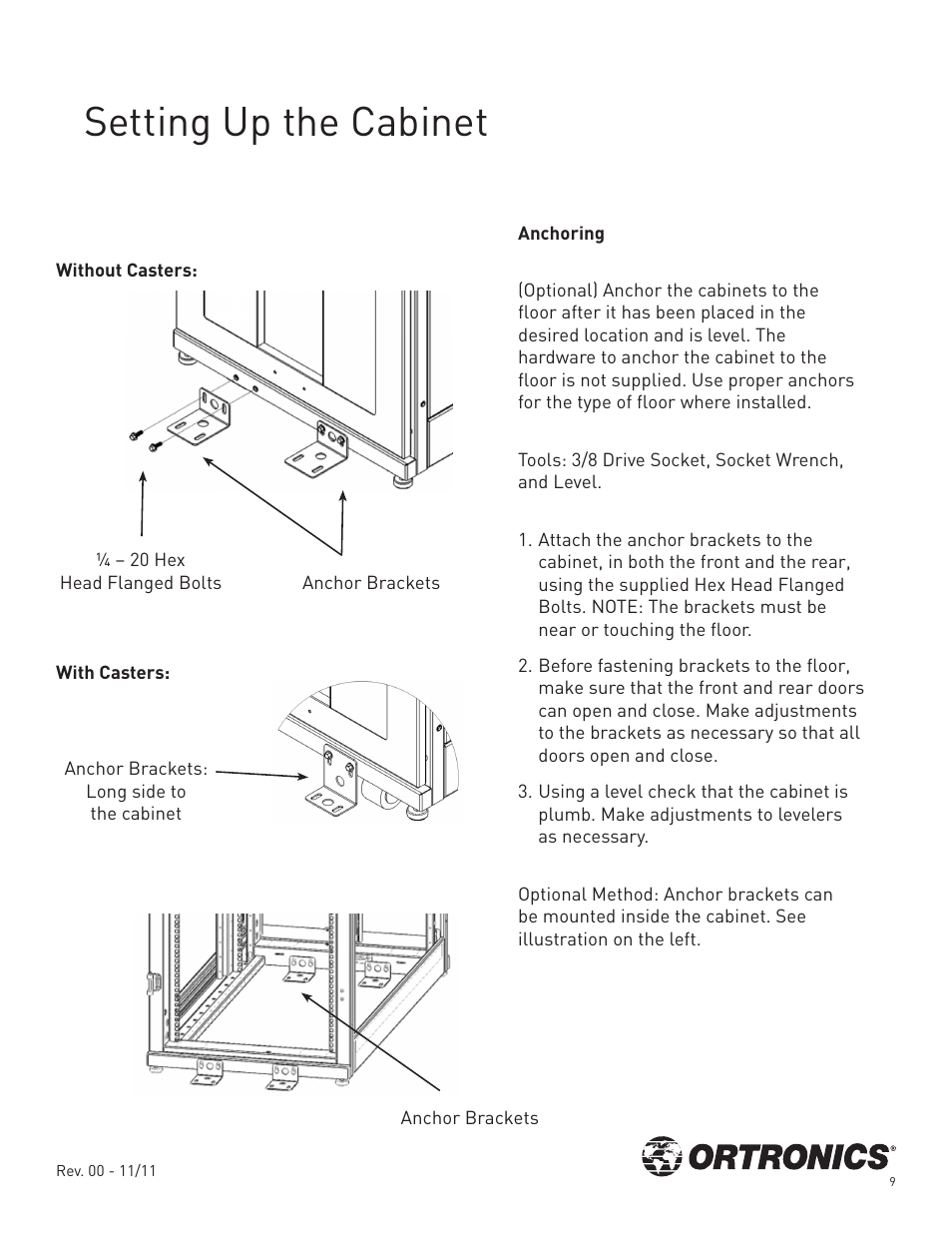 Setting up the cabinet | Legrand OR-GXC422942-A1-B User Manual | Page 10 / 16