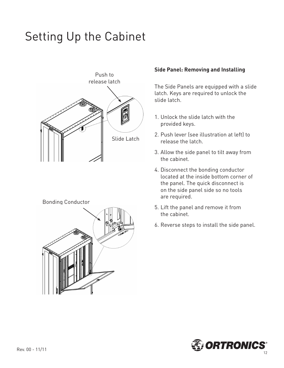 Setting up the cabinet | Legrand OR-GXC422942-A1-B User Manual | Page 13 / 16