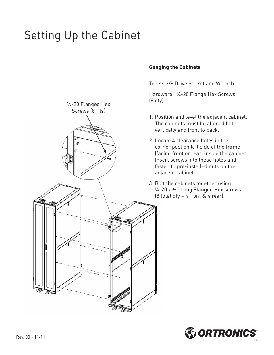 Setting up the cabinet | Legrand OR-GXC422942-A1-B User Manual | Page 15 / 16