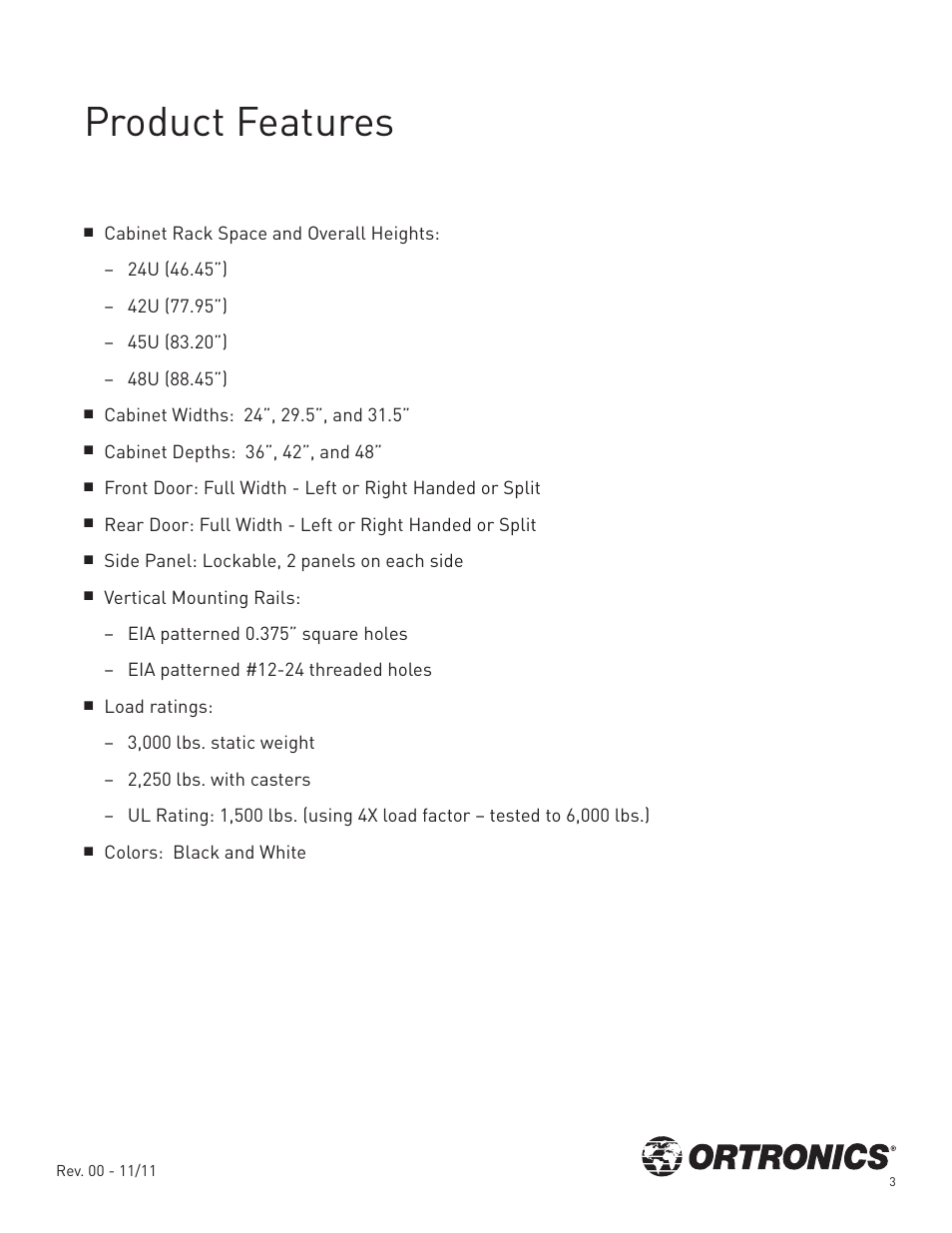 Product features | Legrand OR-GXC422942-A1-B User Manual | Page 4 / 16