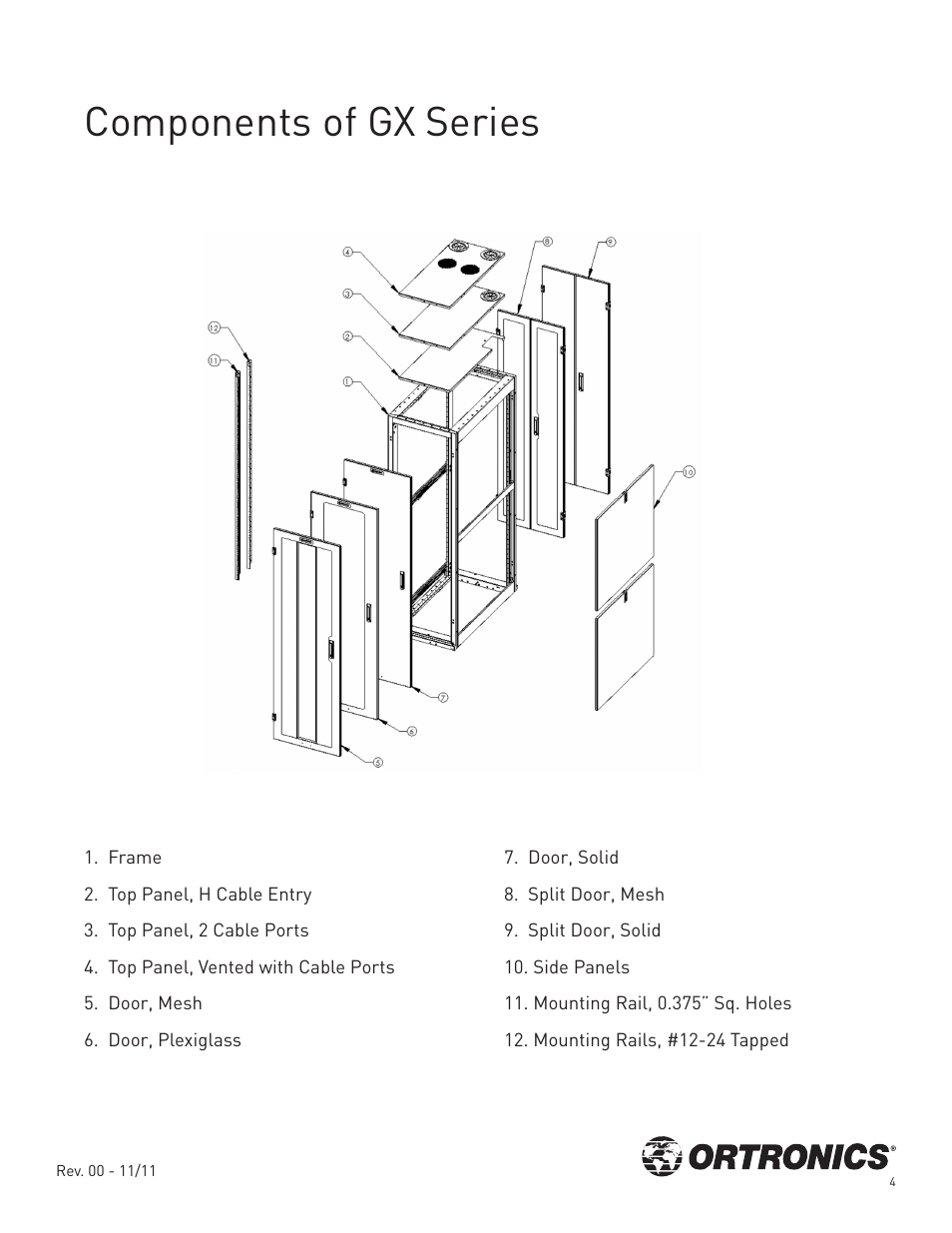 Components of gx series | Legrand OR-GXC422942-A1-B User Manual | Page 5 / 16