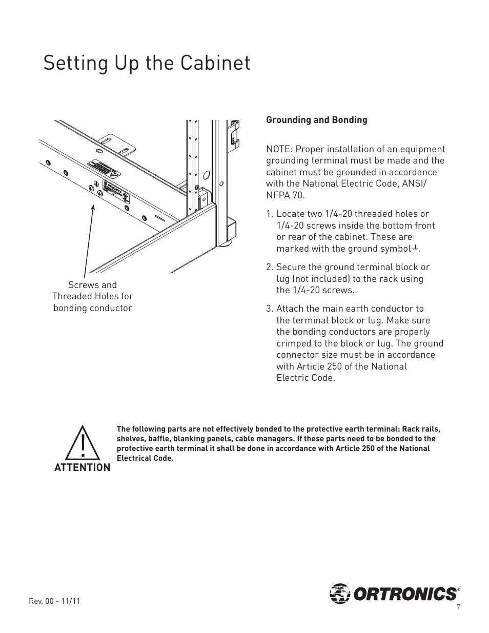 Setting up the cabinet | Legrand OR-GXC422942-A1-B User Manual | Page 8 / 16