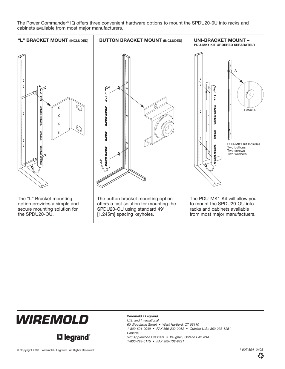 Legrand SPDU20-0U Quick Start User Manual | Page 4 / 4