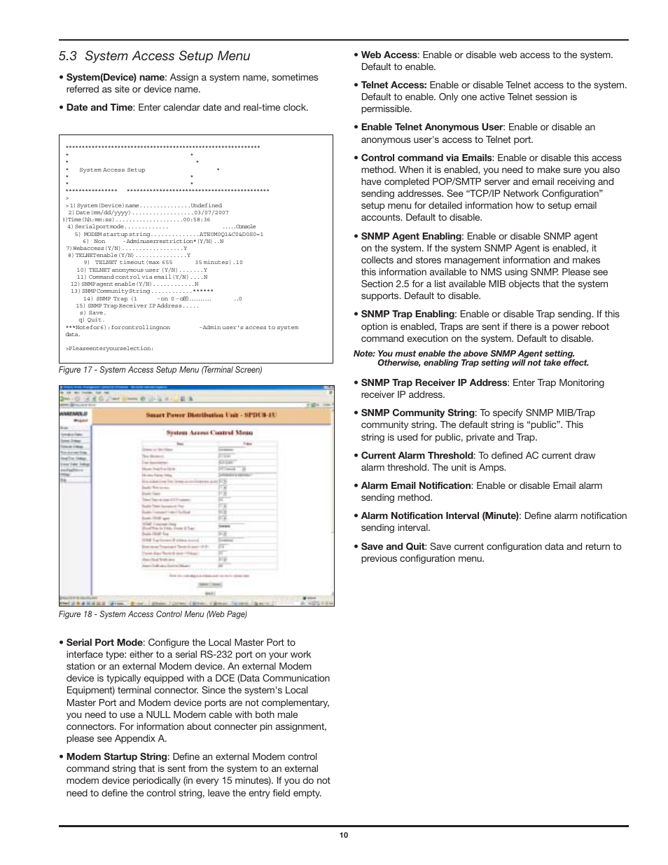 3 system access setup menu | Legrand SPDU8-1U User Manual User Manual | Page 13 / 21