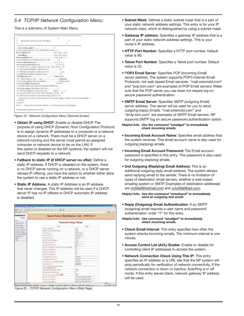 4 tcp/ip network configuration menu | Legrand SPDU8-1U User Manual User Manual | Page 14 / 21