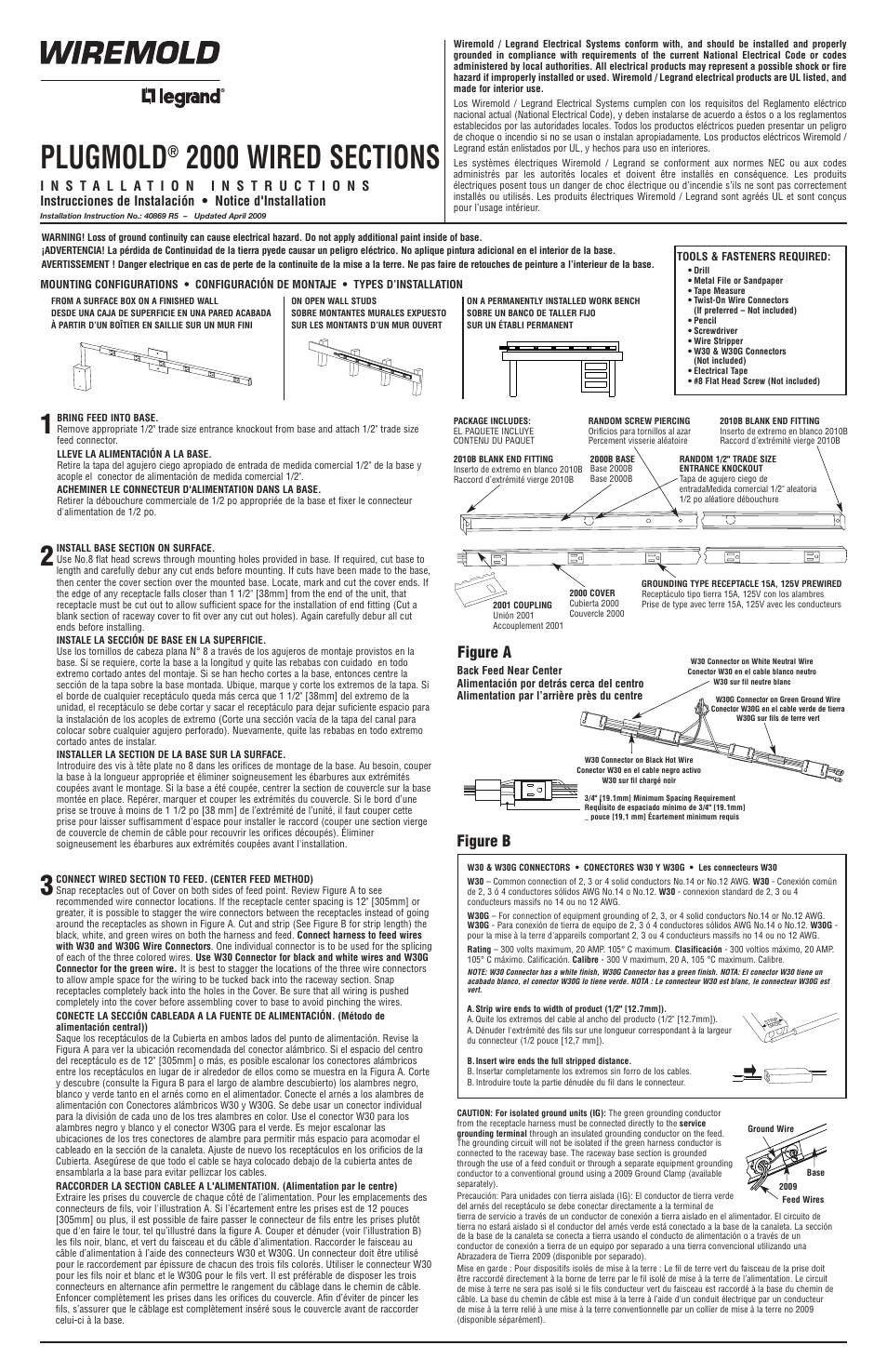 Legrand Plugmold 2000 Wired Sections User Manual | 2 pages