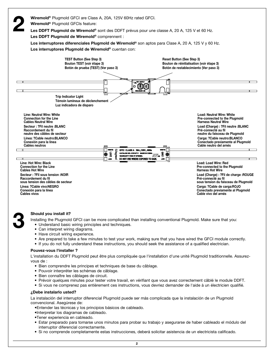 Legrand Plugmold GFCI Mulitoutlet Systems User Manual | Page 2 / 8