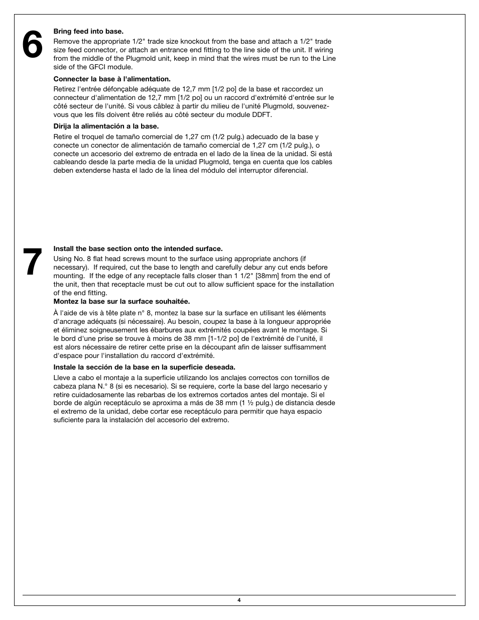 Legrand Plugmold GFCI Mulitoutlet Systems User Manual | Page 4 / 8