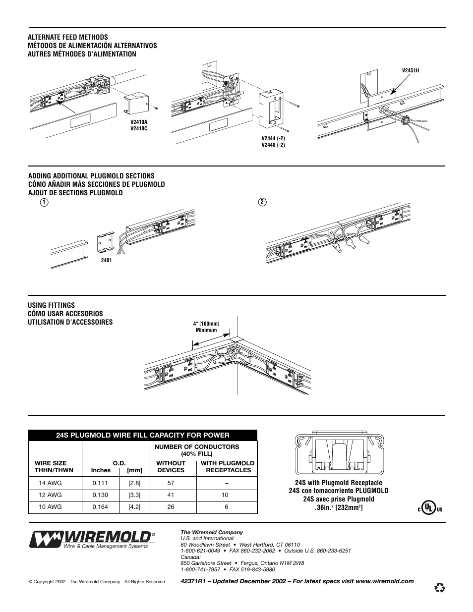 Legrand 2400 Series Steel Plugmold Multioutlet System v.1 User Manual | Page 2 / 2