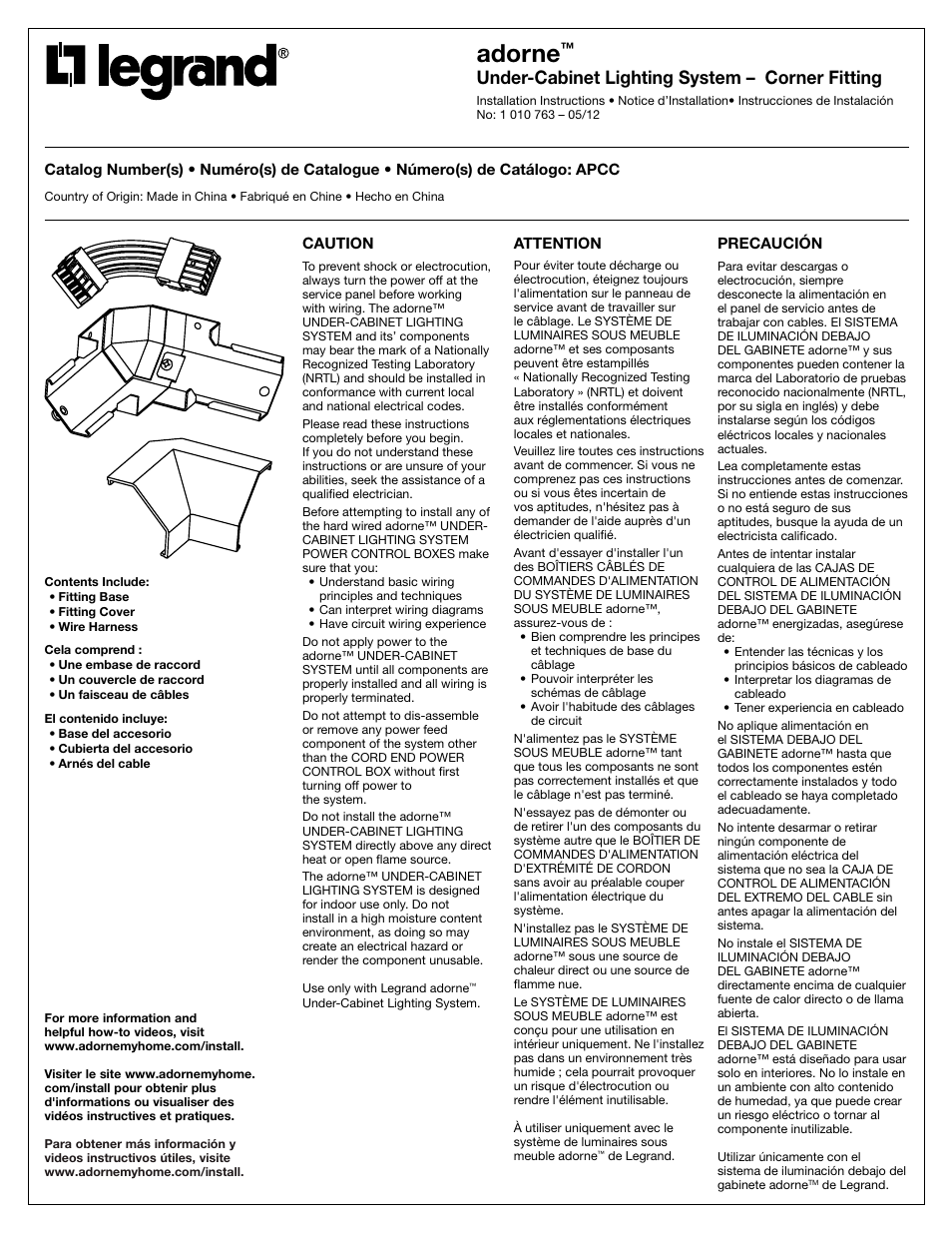 Legrand APCC User Manual | 4 pages