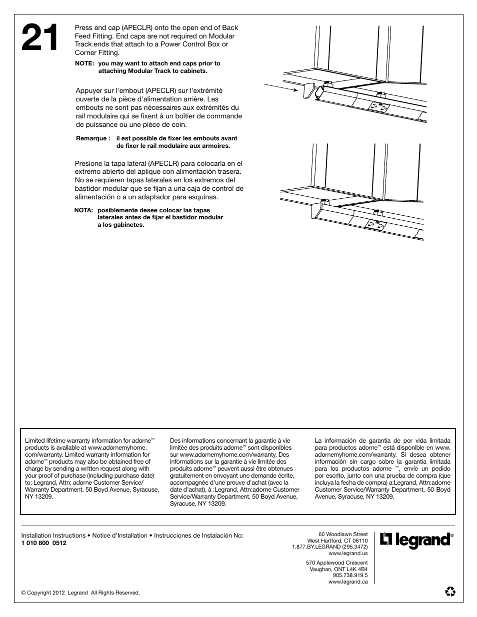 Legrand APDWC User Manual | Page 12 / 12