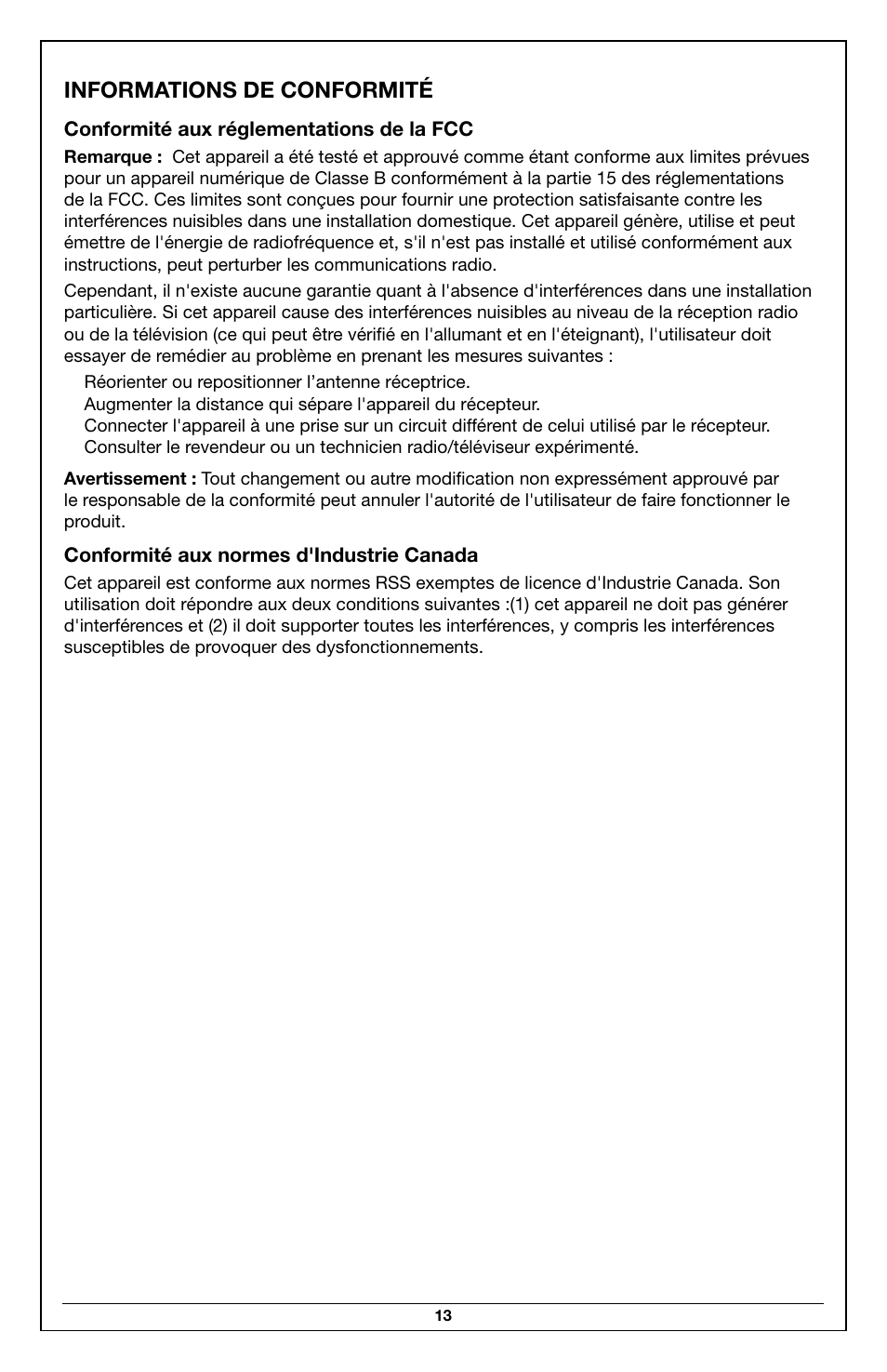 Informations de conformité | Legrand AUDM User Manual | Page 13 / 31