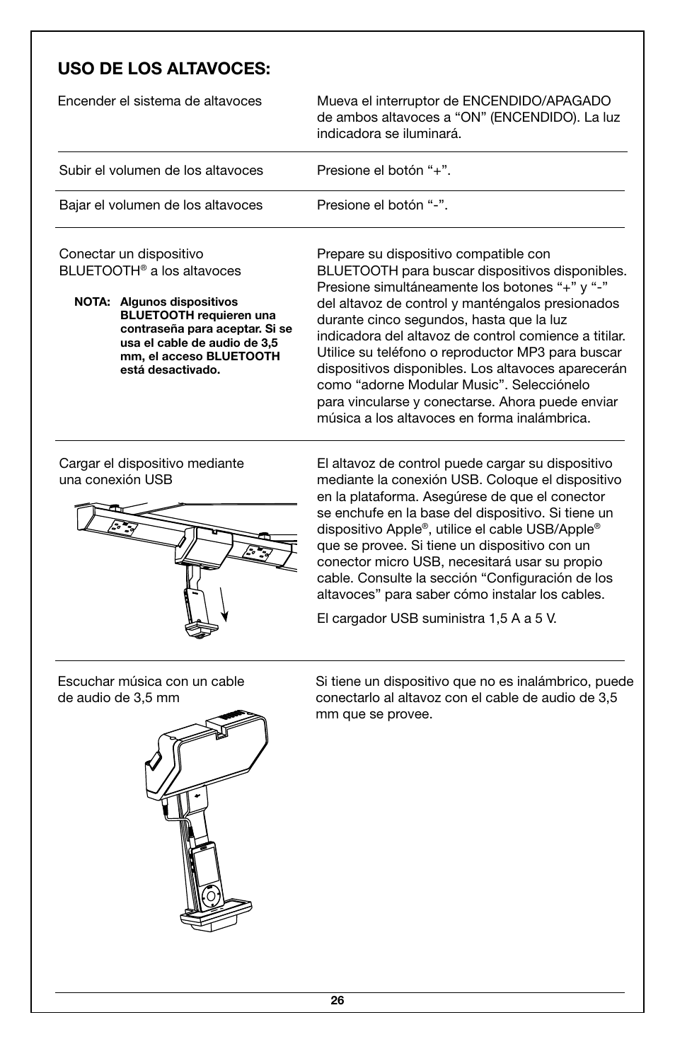 Uso de los altavoces | Legrand AUDM User Manual | Page 26 / 31