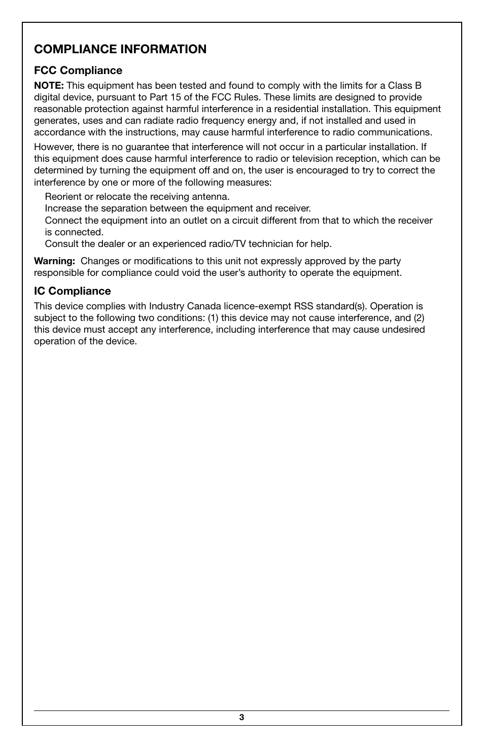 Compliance information | Legrand AUDM User Manual | Page 3 / 31