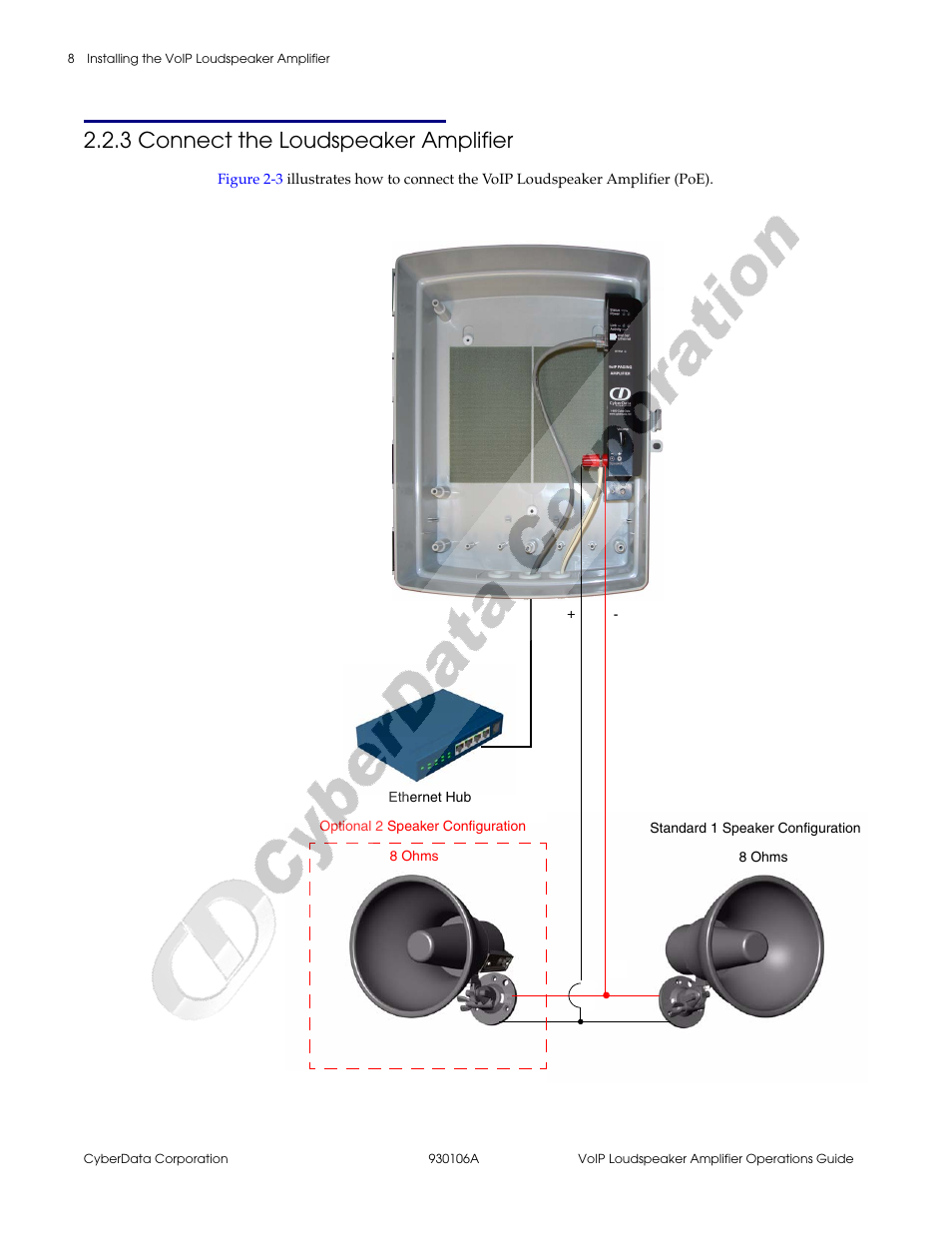 3 connect the loudspeaker amplifier | CyberData 010861 930106A User Manual | Page 14 / 42