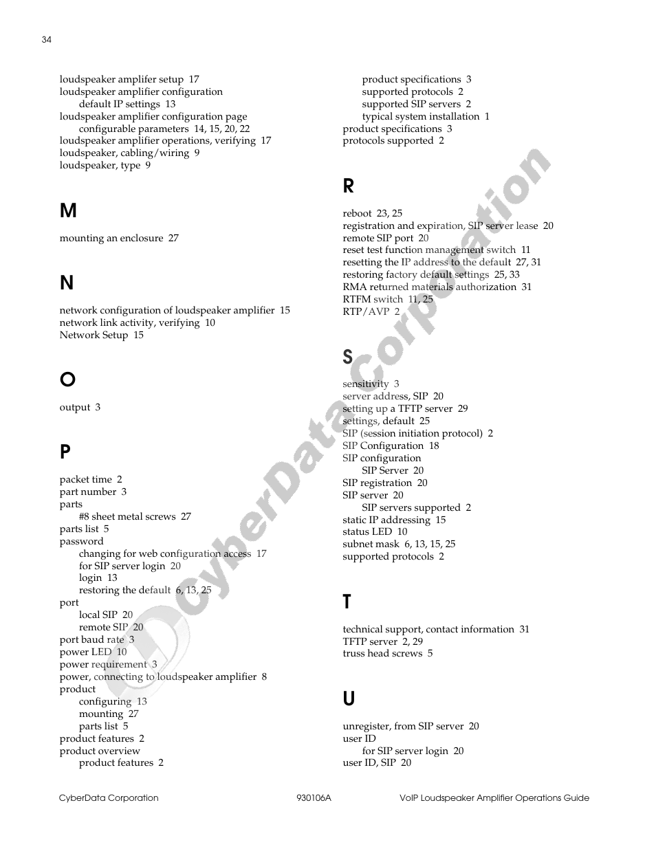 CyberData 010861 930106A User Manual | Page 40 / 42