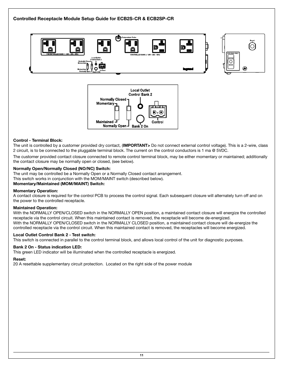 Legrand ECB User Manual | Page 11 / 20